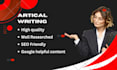 write SEO optimized articals and blogs that will rank higher