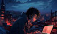 create lofi loop animation illustration and gif animation