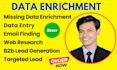 do data enrichment appending data entry company data etc
