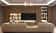 do modern TV media wall design, living area, 3d architecture interior render