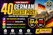 provide 40 high quality german guest post websites dofollow