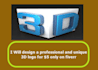 design a professional and unique 3D logo