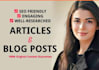 write high quality seo blogs and articles on your choice