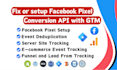 fix,setup facebook pixel conversion API server side tracking conversion tracking