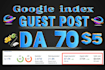 write, publish unique guest post articles and whitehat permanent SEO backlinks