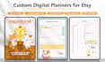 design professional hyperlinked digital planners for etsy