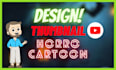 create a horror and cartoon thumbnail design