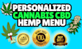 create a personalized cannabis, hemp, weed dispensary menu