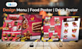create restaurant menu design, food poster and drink posters