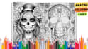 design a goth pfp or dark coloring book,sad and darkness