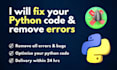 expertly fix, debug, and remove errors from your python code