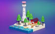 create low poly 3d objects and isometric scenes
