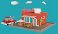 model low poly 3d environment for unreal or unity
