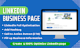 create linkedin page optimization, business page setup