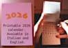 sending you a small printable calendar for 2026