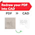 convert PDF , sketch and images drawing into autocad drawing