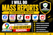 takedown harassing remove copyright mass report facebook instagram youtube dmca