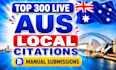 build 300 australia local citations and directory submission