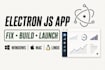 develop and fix electron js desktop apps for windows and mac