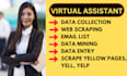 do fastest data collection, entry, web research, email scraping, web scraping