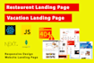 develop responsive restaurant catering landing page and vacation rental website