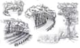 hand draw architectural and landscape design sketches