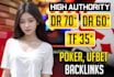 do dr70 tf35 SEO dofollow poker backlinks