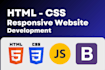 do responsive website development, HTML, CSS, javascript, bootstrap