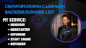 generate active backers list for kickstarter indiegogo gofundme startengine