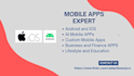 develop computer vison,  ai mobile app android ios , ai game