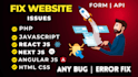 fix javascript react angular bug html css issue revamp website frontend backend