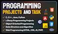 do urgent java cpp and python assignments data structure and algorithms projects