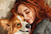 do pet portrait character caricature and friendship portrait