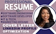 write software engineering, software developer, it, tech resume and cover letter