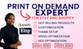 setup profitable automated etsy shopify print on demand store design, printful