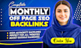 do monthly off page SEO backlinks using high authority white hat dofollow links