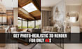 3d interior visualization realistic render