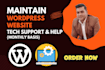 provide monthly wordpress help, maintenance and support