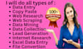 virtual assistant for data entry, copy paste and web research with data mining