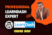 design and customize wordpress lms website with learndash