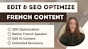 edit and SEO optimize your french content