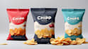 create chips, snacks, standup pouch bags packaging design