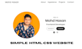 create a simple html CSS website design