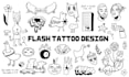 create tattoo flash design set in ignorant style