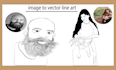 draw picture in a clean stencil, silhouette or line art