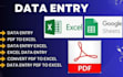 pdf file to excel sheet, PDF to excel, data entry,