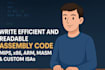 write efficient and readable assembly code in mips x86 arm masm and custom isas
