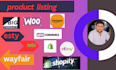 do bulk import and export products on shopify, ebay, woocommerce, wayfair