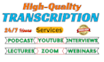 transcribe interviews youtube podcast webinars and lectures