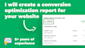 provide a conversion rate optimization report for your website